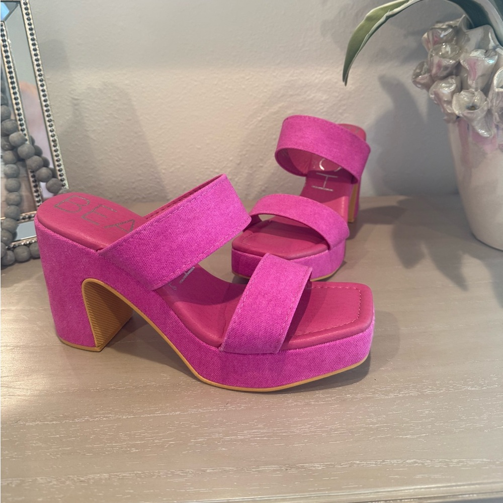 Matisse Bright Pink Canvas Platform Sandal